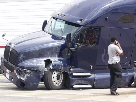 A truck with a dashcam involved in a crash